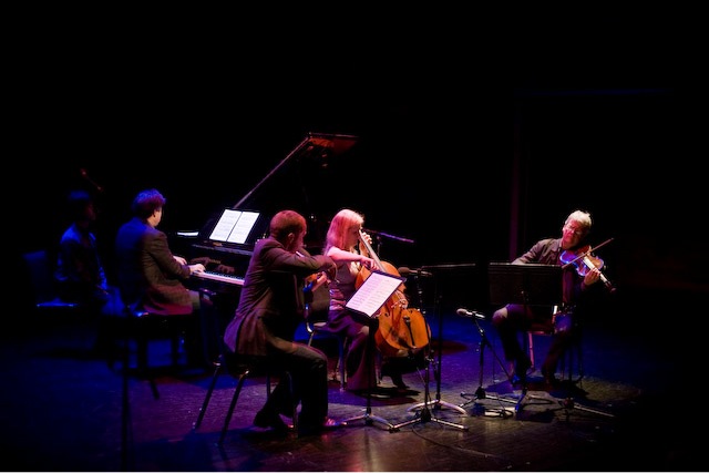 Benjamin performing with the Art of Time Ensemble